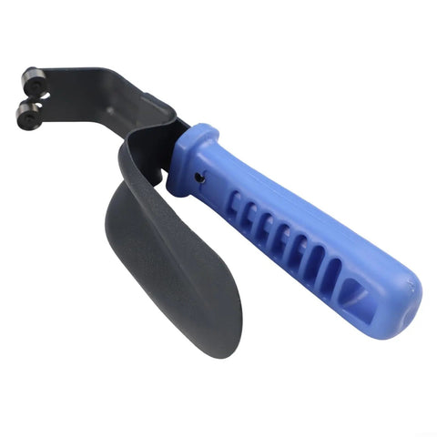 DB1000 Double Burr Deburring Tool with blue handle and black metal burr for alloy steel sheet metal trimming.