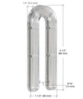 Slick Clear Plastic Horseshoe Shims One Quarter Inch Thick By Three And A Half Long shown with dimensions for leveling use.