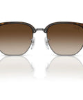 Front view of Junior Clubmaster Square Sunglasses With Havana On Gunmetal Frame And Gradient Brown Lenses, 47mm XX Small Fit For Narrow Faces