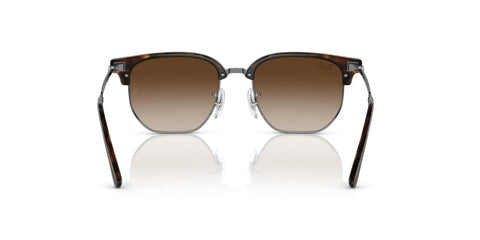 Front view of Junior Clubmaster Square Sunglasses With Havana On Gunmetal Frame And Gradient Brown Lenses, 47mm XX Small Fit For Narrow Faces