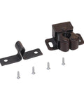 Double Roller Cabinet Lock Latch With Mounting Screws for cupboard doors and drawers, sturdy furniture hardware, shown with screws