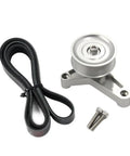 Top Tier Adjustable Idler Pulley Belt Kit For Kia Civic Honda Integra And Acura Rsx K24 Swap Builds K Series Motor With Ep3 Fitment Guaranteed For Sick Street Rides. Black belt with silver idler pulley and bolts