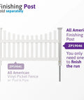 Scallop Top White Vinyl Picket Fence Kit No Dig With 1 Panel 1 Post Easy Install Outdoor Barrier for Backyard or Patio.