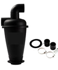 Industrial Cyclone Dust Separator For Vacuum Cleaners And Woodworking Dust Collection With Turbocharged Suction Pro Grade And Dual Filter System For Heavy Duty DIY Shop Use, shown with accessories.