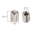 Top Shelf 304 Stainless Steel M4 X 12mm Socket Set Screws With Hex Allen Drive showing dimensions for precise fit.