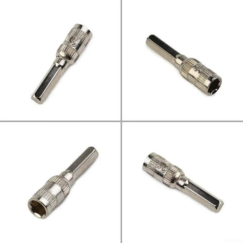 Six Point Hex Socket Set With H4 Hex Shank Nut Driver Sockets 2.5Mm To 5Mm, 6Pc Silver Metal Hand Tool Kit close-up angles