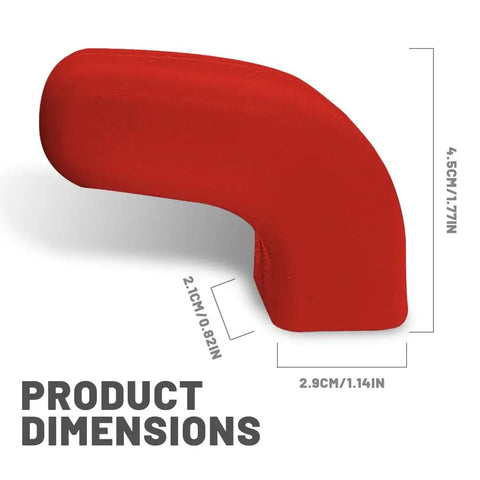 Red silicone tow hook sleeve with dimensions, part of 2 Pack Front Bumper Tow Hook Sleeve Covers, Silicone Tow Hook Protectors.