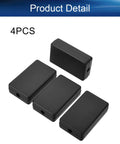 4 pack Durable ABS Plastic Dustproof Junction Box For Small Electronics Projects, compact 60x36x17mm black enclosures for circuit boards.