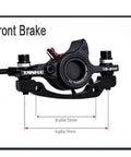 Front Hydraulic Disc Brake With 800mm Hose For Mountain And Fat E Bikes features aluminum caliper and dimensions shown.