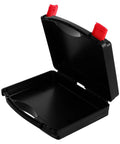 Go Anywhere Heavy Duty Plastic Tool Box Featuring Hella Spacious Compartments With Secure Snap Latches Plus Badass Job Site Organizer And Comfort Carry Handle, open view showing interior.