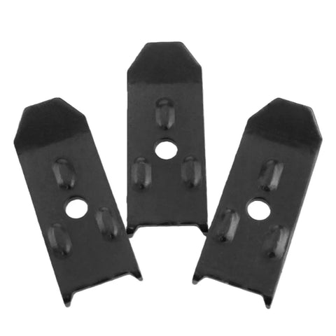 Solid As Nails Table Leaf Levelers And Alignment Locks With Sliding Bars And Screws Badass Polished Steel Hardware close-up of three leveler plates