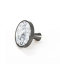 Next Level Grey Marble Cabinet Knobs Six Pack Top Shelf Zinc Drawer Pulls For Kitchen And Bath Setup Durable Electroplated Finish One Point Three Inches Wide smooth gray marble knob with zinc base, 1.3 inches in diameter.