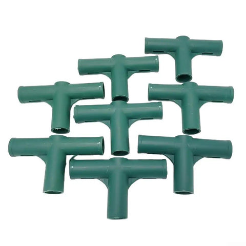 Heavy Duty Tough As Nails Plastic Joint Connectors For 19mm PVC Pipe Garden Frames And Cold Frames Green 8 Pack Plant Support Fittings For Sturdy Outdoor Structures And Vines