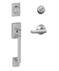 Century Single Cylinder Door Handleset With Elan Lever Satin Chrome Finish with self-aligning screws and adjustable throughbolts