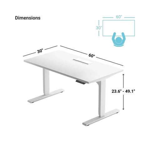 Legit Electric Standing Desk With Smooth Height Adjustment And Heavy Duty Frame dimensions 60x30 inches with adjustable height features.
