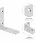 Beefy Heavy Duty L Shaped Corner Brackets Set Of 10 With Screws For Bed Frames Tables And Chairs Rust Resistant Stainless Steel bracket.