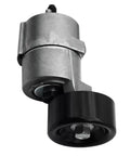 Heavy Duty V Ribbed Belt Tensioner And Idler Pulley Kit For 2.0L Or 2.4L Four Cylinder Engines On 2006 Through 2015 Models, Keeps Your Drive Train Running Smooth Without Any Messy Greasing Required. silver metal tensioner with black idler pulley for engine drive belt