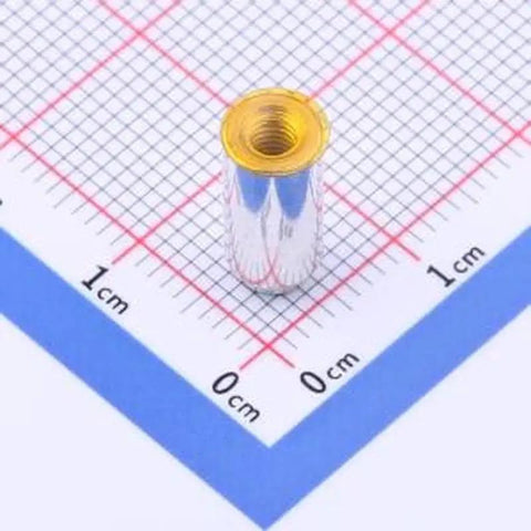 Pack Of 10 Super Dope Smd M3 X 11Mm Round Nut Spacers For Circuit Boards, round nut spacer on grid background.
