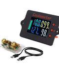 Hella Precise Pure Copper Shunt Battery Monitor Tracks 0 To 100 Amps Across 8 To 120 Volt Systems Featuring A Badass 32 Bit Chip And Usb Data Logging Plus Bidirectional Measurement For Solar Projects And RV Camper Builds with LCD display and copper shunt.