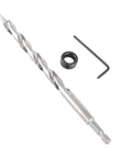 Heavy Duty 3/8 Step Drill Set With Lip And Spur Point Hex Shank For Precision Pocket Hole Depth Stop Collar Jig Woodworking Woodw Bits, with collar and hex key