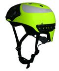 Side view of Water Rescue Helmet For First Responders Large XL Hi Vis Yellow With Tough Safety Head Protection For Water Ops And Emergency Response Gear For Rugged Marine And BLS Rescue Scenarios.