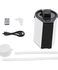 800W Portable Sauna Steamer Pot For Home Spa With accessories, including steam hose, herbal box, remote, and power cord