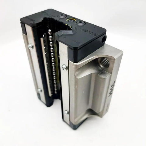 High Precision Linear Carriage Block HSR35 Series with low wear, ideal for CNC robotics and automation, close-up view