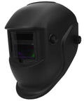 Stylish Ultralight Welding Helmet With Automatic Dimming For Serious Industrial Pros Featuring Durable ABS Construction And Solar Power To Keep You Safe During Long Heavy Duty Jobs Without The Weight Or Fatigue, side view showing dark finish and adjustment knobs.