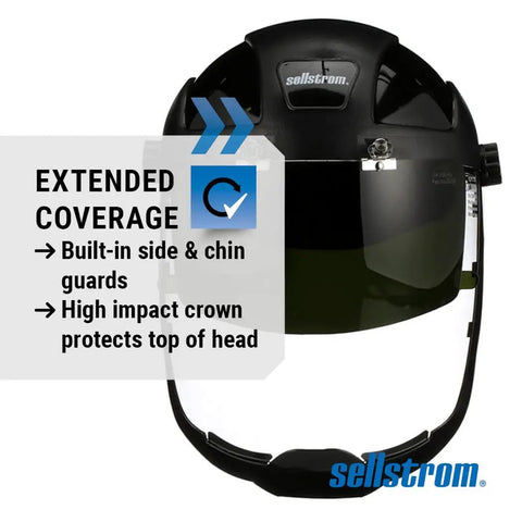 Lightweight Face Shield With High Impact Crown And Ratchet Headgear For Work Sites Grinding Plasma And Flame Cutting ANSI Z87.1