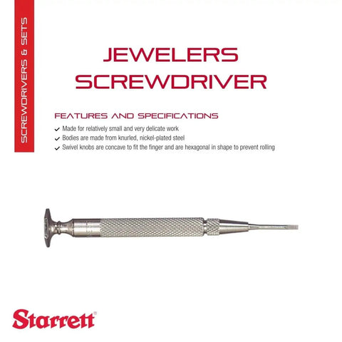 Delicate Jeweler Screwdriver With Knurled Grip, 0.070 Inch Replaceable Blade, For Jewelers And Watchmakers, shown on white