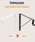 Heavy Duty Wall Mounted Closet Rod Brackets 2 Pack 12 By 10.4 Inch Steel Supports in white and black color options.