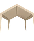 Beige Replacement Top Canopy For 10ft By 20ft Carport Frame With 180G Waterproof UV Protected Tarp And Ball Bungees Durable Outdoor Cover