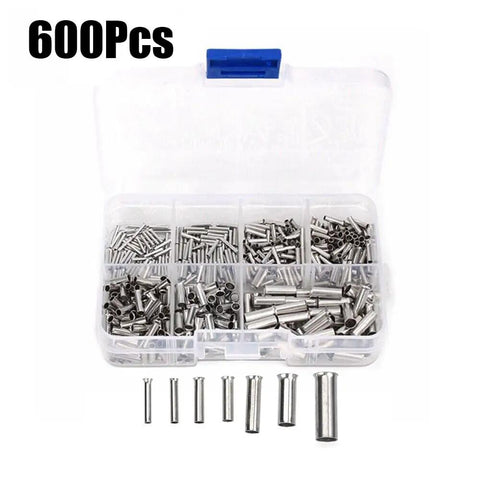 Awesome 600 Piece Copper Crimp Terminals Kit For Electrical Wire Cables With Naked Ends Supporting 0 5 To 6mm2 Sizes Perfect For All Your Homemade Projects And Serious Diy Repairs Out There Tonight. 600pcs copper wire ferrules in a clear organizer box, assorted sizes