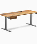 Upgrade Your Daily Grind With This Solid Teak Sit Stand Desk Featuring A Slick Built In Storage Drawer Perfect For A Comfy Sixty Inch Workspace Where You Can Kick Back And Focus, showcasing a sleek design.