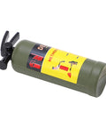 Badass Lightweight Portable RC Car Fire Extinguisher With Insane Realistic Simulation Molded In Green from a close angle.