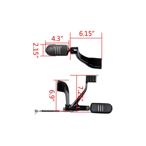 Harley Sportster Mid Control Kit With Peg Levers And Linkage Hardware Complete Mounting Set For 2004 2013 XL Models 1200C 1200R 1200L 1200N 1200X And 883 883L 883R Direct Bolt On Installation For Easy Fit And Secure Ride, black steel set with dimensions