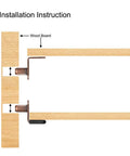 Installation instruction diagram showing Heavy Duty 6mm Shelf Support Pegs With Slick Bronze Finish And Solid Steel Sleeve.