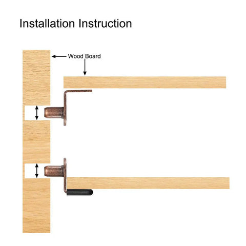 Installation instruction diagram showing Heavy Duty 6mm Shelf Support Pegs With Slick Bronze Finish And Solid Steel Sleeve.
