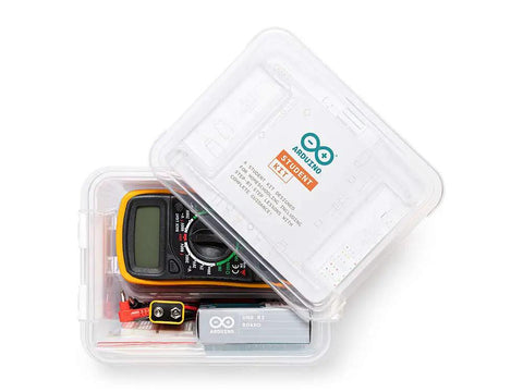 Student STEM Kit For Beginners With Hands On Projects Sensors Components And Interactive Curriculum in transparent storage box