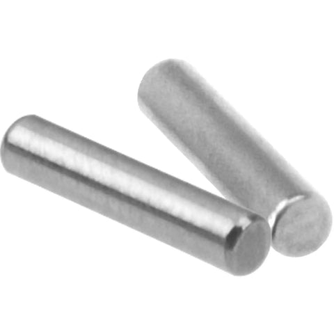 Close-up of two steel pins from Universal 60 Piece 1.5x5mm Dowel Pin Hex Wheel Hub Nut Pins And Hinge Pins For RC Crawlers Fits Axial SCX24