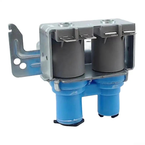 DA62 Compatible Washer Water Inlet Solenoid Valve Replacement Kit With Drain Valve For Laundry Appliances DIY Friendly Install And Reliable Water Flow Control For Washing Machines, blue dual-valve assembly