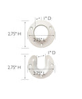 Detailed view of Heavy Duty White Closet Rod Brackets Support Sockets Fit Standard Closet Poles Slide Right On No Hassle Durable Plastic 5 Pack.