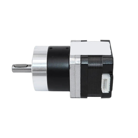 Rock Solid Nema17 Planetary Gearbox Reducer With Whisper Quiet Worm Drive Kicking Up Smooth Power For 42Mm Stepper Motors and 1.2A torque boost, side view.