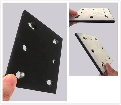 Top Shelf Quarter Sheet Sander Pad Featuring Six Rapid Dust Extraction Holes And Super Sticky Pressure Sensitive Adhesive for woodworking.