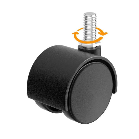 Keep It Rollin Smooth With Heavy Duty Swivel Caster Wheels Crafted From Durable Black Nylon Featuring An M8 Threaded Stem for furniture mobility