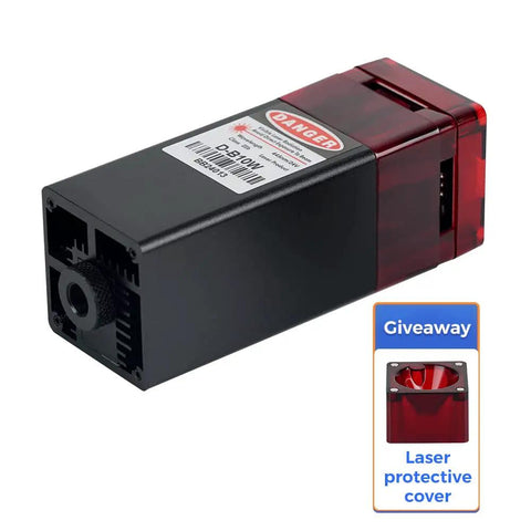 Badass Eighty Watt Blue Laser Engraver For Metal And Wood Cutting Hella Precise 450Nm CNC Router Laser Module view with protective cover and warning label.