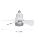 Eboxer 1 Pack Screw Ceiling Fan Light for Bedroom (White) showing dimensions 400mm x 170mm, sleek white design with three blades.