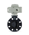 Motorized UPVC Pneumatic Wafer Type Valve Electric Valve For Water Liquid Steam Gas Oil 220V DN65 1 Piece Boss Level Heavy Duty Solenoid Control For Plumbing And Industrial Piping, front view