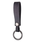 Top Shelf Crazy Horse Leather EDC Keychain Strap With Aerospace Titanium Key Ring For Car Keys, slim leather holder with titanium ring.