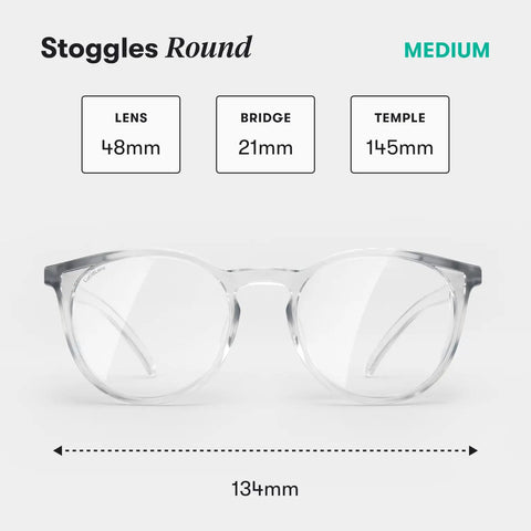 Front view of Z87.1 Certified Safety Glasses With Polycarbonate Lenses That Block Blue Light And UV, Scratch And Shatter Proof, size medium.